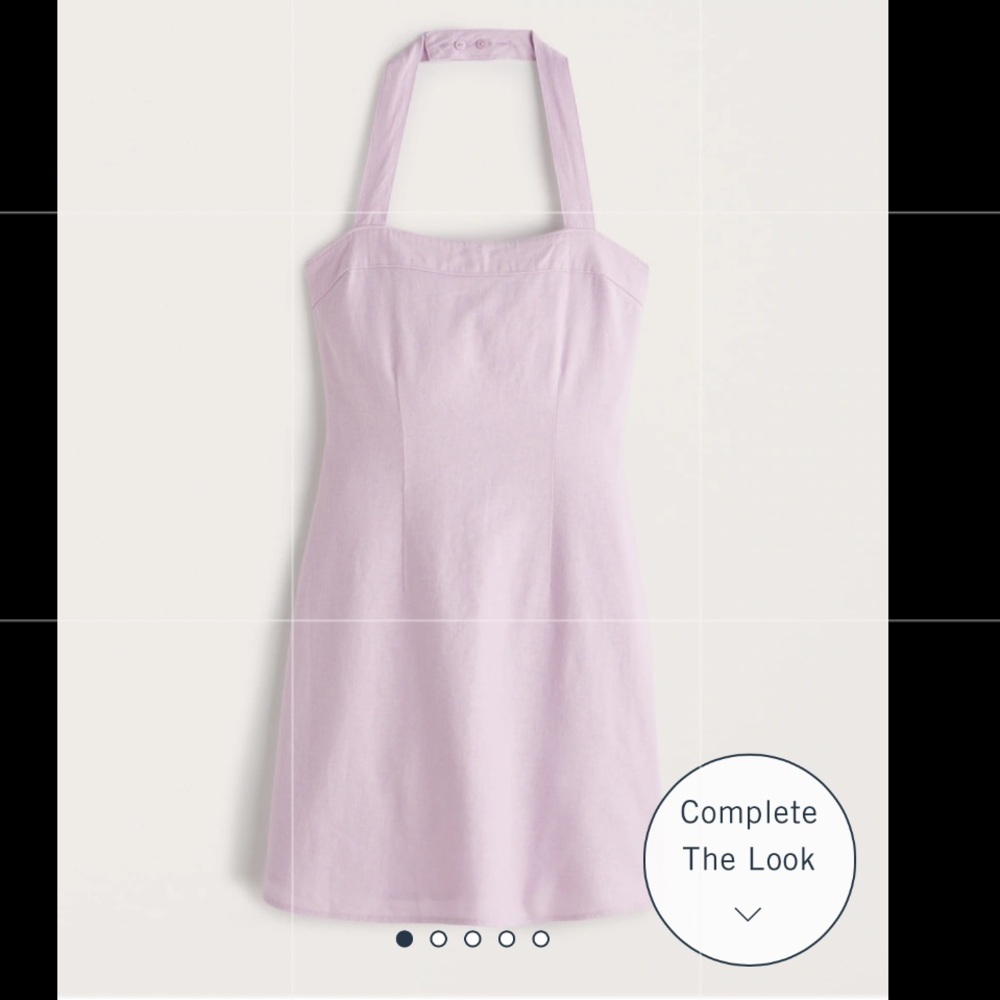 Halter Linen Blend Mini Dress